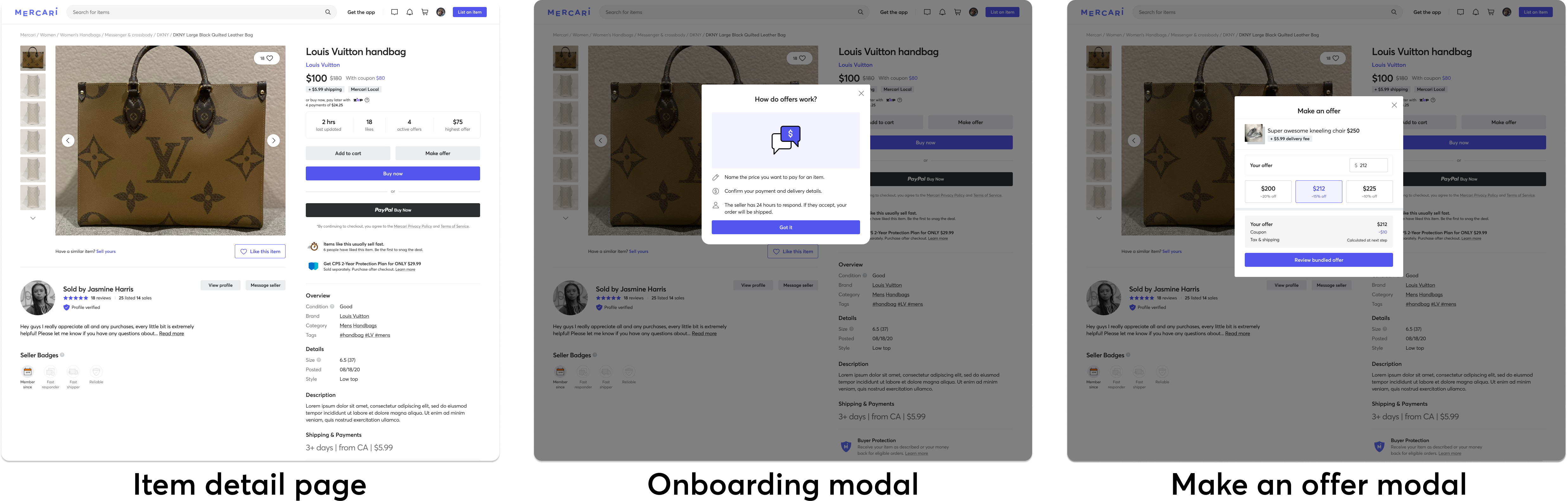 Final desktop web design for offers experience - screen 1